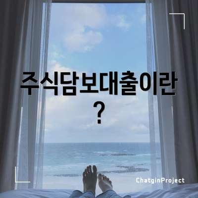 주식담보대출이란?