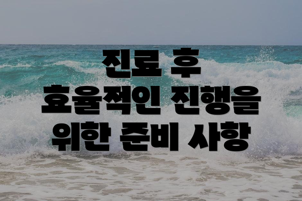 진료 후 효율적인 진행을 위한 준비 사항
