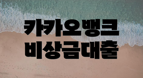 카카오뱅크 비상금대출