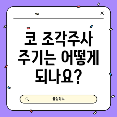 코 조각주사 주기는 어떻게 되나요?