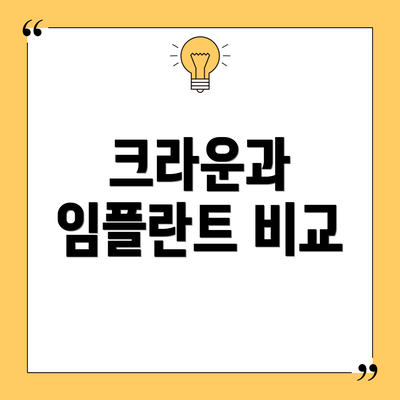 크라운과 임플란트 비교