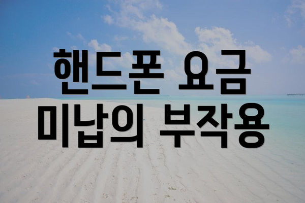 핸드폰 요금 미납의 부작용