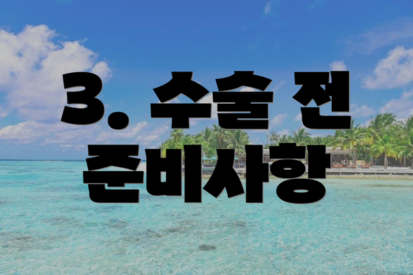 3. 수술 전 준비사항